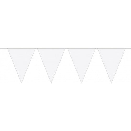 5x Vlaggenlijnen wit 10 meter - Slingers - Vlaggetjes - Bruiloft/huwelijk/communie/verjaardag versiering