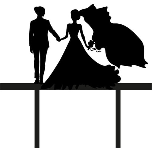 LBM taarttopper bruiloft - Vrouw en vrouw - Zwart