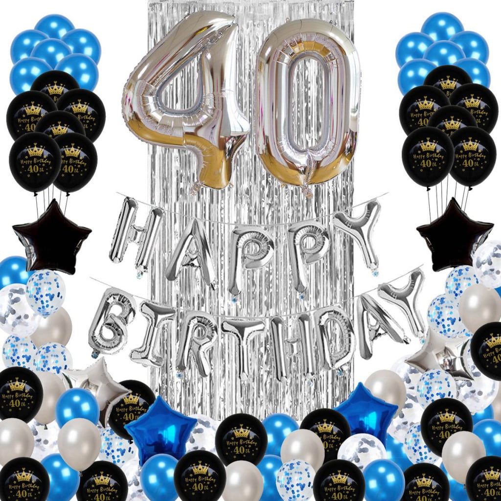 maximaliseren Vriend Wanten 40 jaar verjaardag versiering - 40 Jaar Feest Verjaardag Versiering Set  88-delig - Happy Birthday Slinger & Ballonnen - Decoratie Man Vrouw - Blauw  en Zilver - Gallant & More