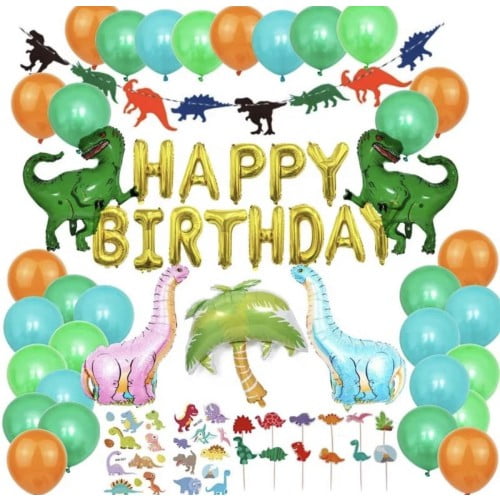 Dinosaurus Thema Verjaardag Versiering Set - Safari & Jungle Decoratie - Helium Ballonnen - Dino Feest - Jongen - Meisje
