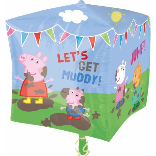 Amscan - Kubus Peppa Pig & Friends Folieballon, 38 x 38 cm