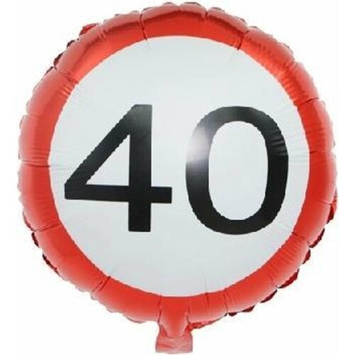 Ballon 40 jaar verkeersbord - Feest versiering - Verjaardag versieringen - Ballonnen - 40 jaar verjaardag