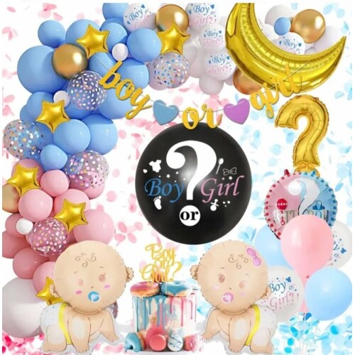 FeestmetJoep® Gender reveal versiering - Gender reveal ballon - Mom to be - Mommy to be sjerp - Its a boy - Its a girl - Boy or Girl - Gender reveal pakket - Boy or Girl slinger