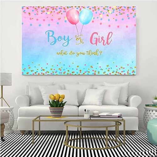 Gender Reveal Backdrop Banner, Boy of Girl Gender Reveal Backdrop Banner, Vinyl Professionele Fotografie Achtergrond Voor Gender Reveal Party, Baby Showers (15 x 7 m)