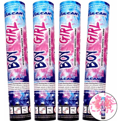 Gender Reveal Rookkanon Roze Meisje - 4-pack - Confetti Kanon - Feest Shooter - Gender Reveal Party - Confetti & Rook - Premium Kwaliteit