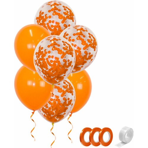 Koningsdag Versiering - Oranje Ballonnen Ek WK - Papieren Confetti Ballon - Oranje Versiering - 40 Stuks
