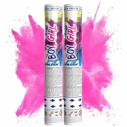Set van 2 - Baby Gender Reveal Powder Kanon - Poeder Kanon - Roze - Meisje