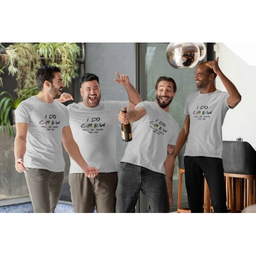 Vrijgezellenfeest T-shirt "I Do Crew" - Vrijgezellenfeest Outfit - 100% Katoenen - Grijs - Maat XS - Vrijgezellenfeest Ideeën