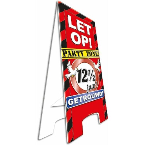 Waarschuwingsbord 12.5 jaar getrouwd