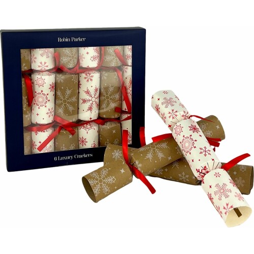 Robin Parker Christmas Crackers - 6 stuks - 27 x 26 x 4,5 cm - Tafel Decoratie - Kerst Crackers - Party Crackers - Kerstversiering - Kerst Cadeau - Bruin