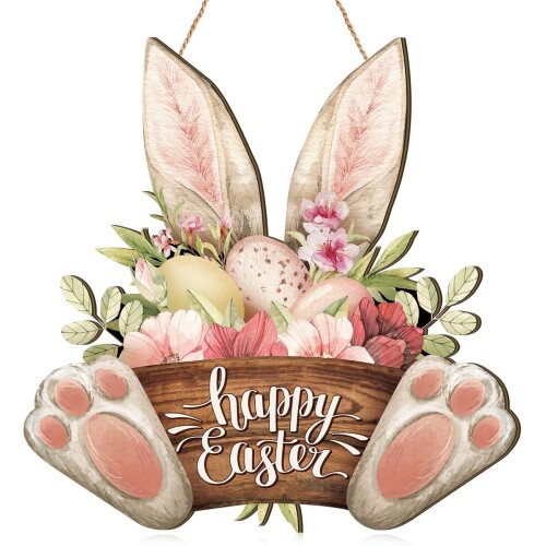 Paasdecoratie-Paashaas Welkom Deur Hangen-Paashaas-30X30CM