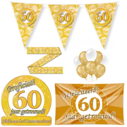60 jaar Getrouwd Versiering pakket - L