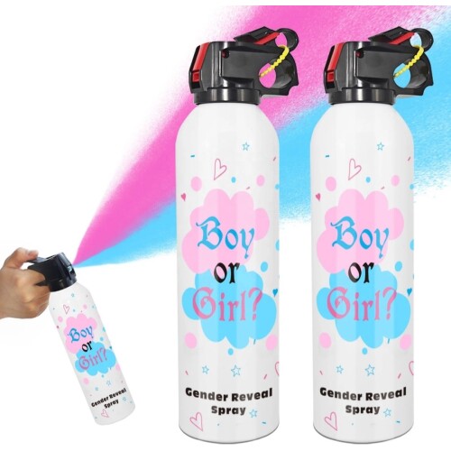 Gender Reveal Poederkanon - 2 stuks - Blauw/Boy-Jongen - Gender Reveal poederblusser - 2x300 gram