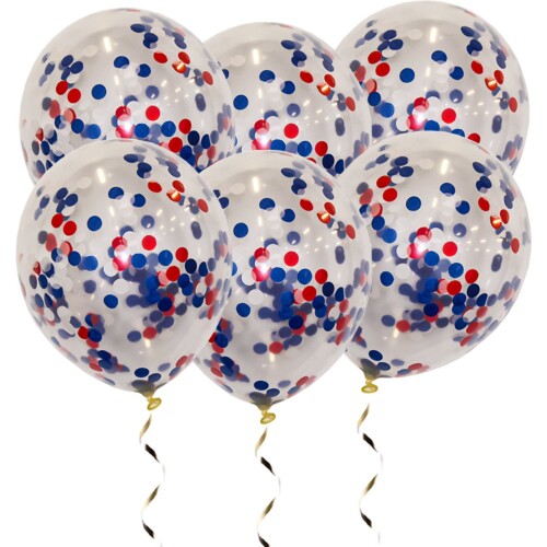 Rood Wit Blauw Oranje Confetti Ballon EK WK Koningsdag Versiering Helium Ballonnen Versiering Papieren Confetti 25 Stuks