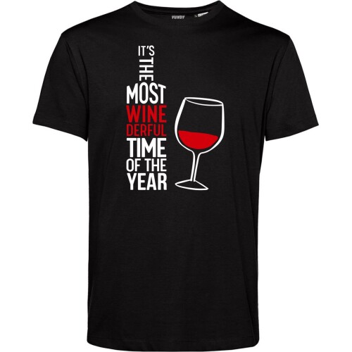 T-shirt Most Wonderfull Wine | Foute Kersttrui Dames Heren | Kerstcadeau | Kerstpakket | Zwart | maat 3XL