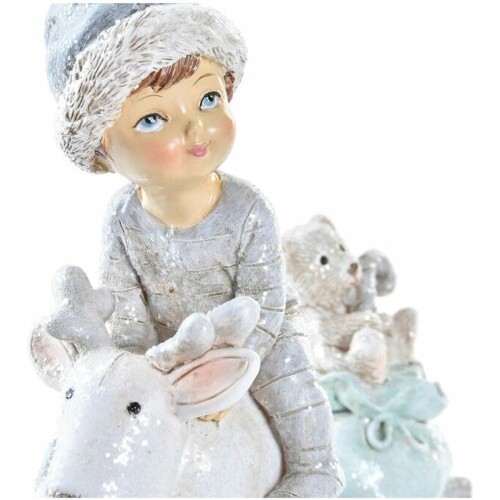 Kerstversiering DKD Home Decor Hars Kinderen (13 x 6 x 13,5 cm) (2 Stuks)