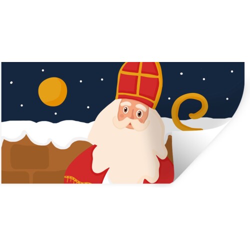 Muurstickers - Sticker Folie - Sinterklaas - Decoratie - Sint - Kinderen - Jongens - Meisjes - Kids - 160x80 cm - Plakfolie - Muurstickers Kinderkamer - Zelfklevend Behang