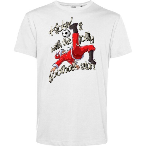 T-shirt Kickin' It With Santa | Foute Kersttrui Dames Heren | Kerstcadeau | Kerstpakket | Wit | maat 3XL