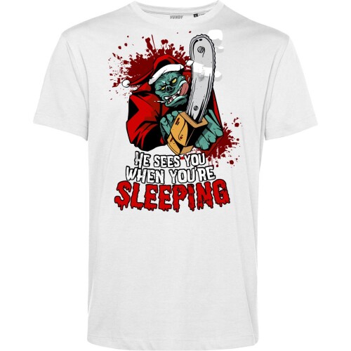 T-shirt Monster Santa | Foute Kersttrui Dames Heren | Kerstcadeau | Kerstpakket | Wit | maat L